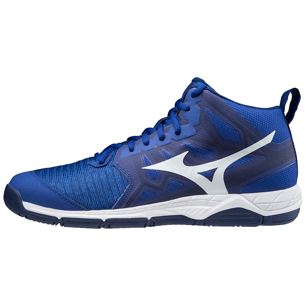 Mizuno Wave Supersonic 2 Mid Cut Férfi Röplabda Cipő Kék/Fehér/Rózsaszín YSW102873